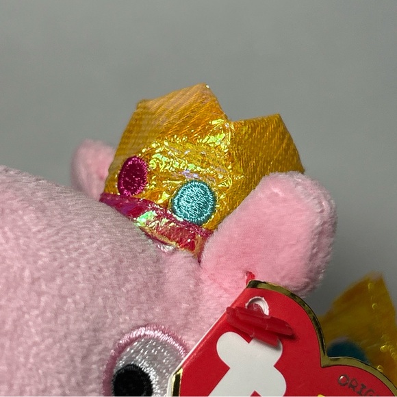 NWT Ty Peppa Pig Princess Peppa 8" Plush Stuffed Toy Fairy Wings Crown Beanie - Picture 5 of 5